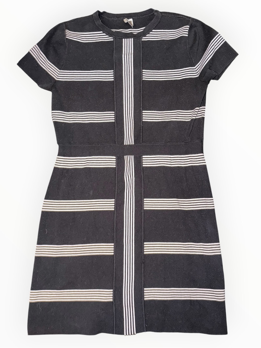 Anne Klein Women's Size XL Colorblock Optical Stripe Knit Work Dress